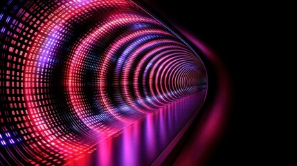 Abstract Tunnel of Light with Pink and Blue Neon Lights