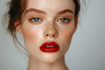 A woman with red hair