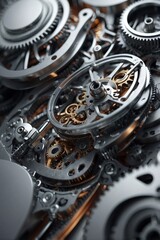 Abstract Time Background with Mechanical Design, Clearly Showcasing Complex Mechanisms