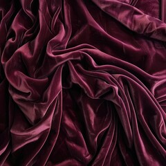 Fototapeta premium Burgundy Velvet Fabric Draped Texture Background