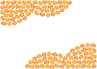 ハロウィンのかぼちゃ模様フレームイラスト