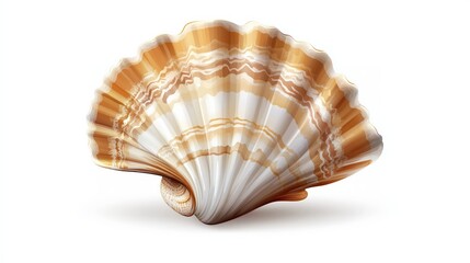 Obraz premium 3d render of a sea shell isolated on a white background