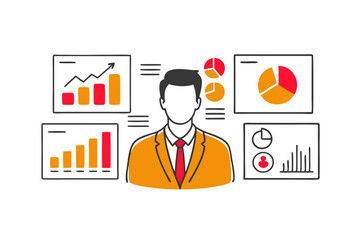 Cartoon flat style drawing businessman helping his partner to lifting cogs or gears on top of stairs. Teamwork, goal achievement, solution, success, winner concept. Graphic design vector illustration