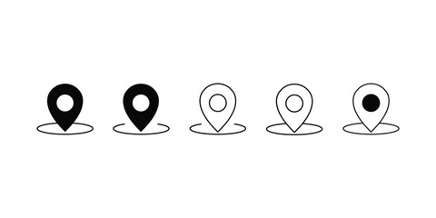 Gps map pin icon set, pin location icon vector illustration