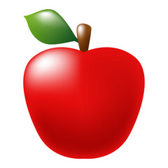 Red apple. Vector 3D clipart isolated on white background.