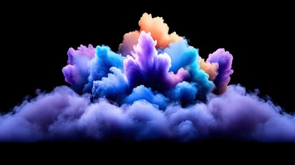 Fototapeta premium Abstract Colorful Smoke Explosion on Black Background