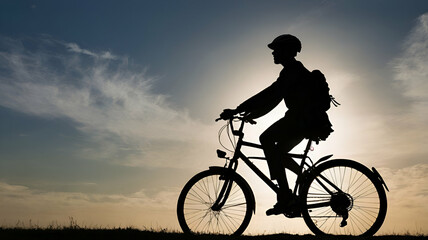Obraz premium silhouette of a cyclist