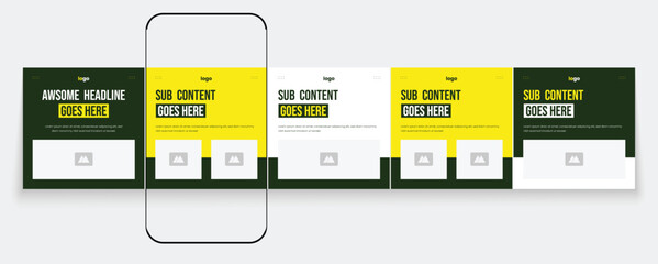 Business carousel banner. Social media post bundle. Digital marketing carousel banner template. Marketing agency carousel post template pack. creative social media post design bundle. © Tarek Digital