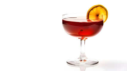 Manhattan cocktail isolated on white background