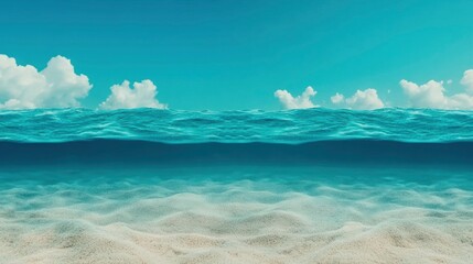 Obraz premium Underwater and Above Water Ocean View