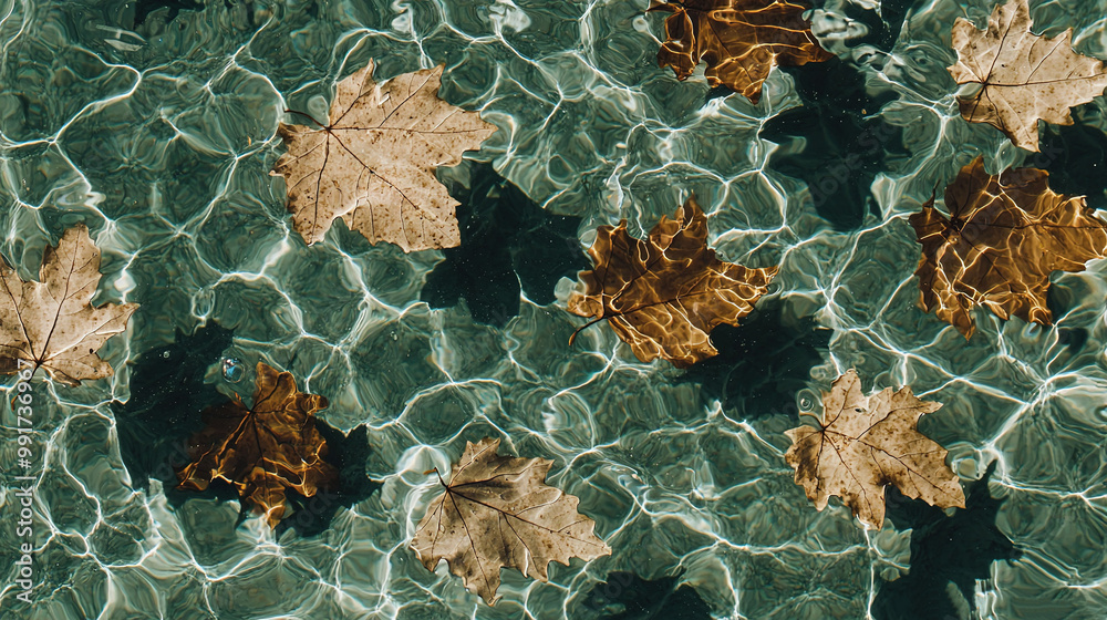 Canvas Prints   A cluster of foliage bobbing atop a lake beside an enchanting woodland during midday