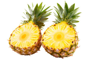 Pineapple fruit. Fresh organic pineapple isolated on white background. Pineapple with clipping path.