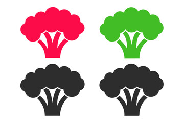 Green broccoli plant vector illustration, a natural food symbol
