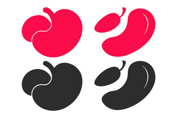 Vector illustration of a seamless pattern with abstract pink heart paw prints and cat silhouettes, perfect for animal love designs