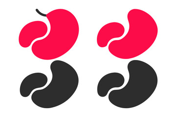 Obraz premium Vector illustration of colorful cat paw print heart shape symbol