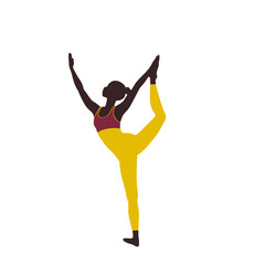 Woman in yoga for wellness and mindfulness, PNG available 