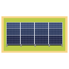 ソーラーパネルを使った太陽光発電システムのイラスト