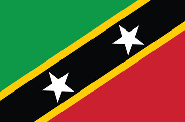 Flag of Federation of Saint Christopher and Nevis.
Saint Kitts and Nevis flag. National flag of 
Saint Kitts and Nevis. Vector illustration.	
