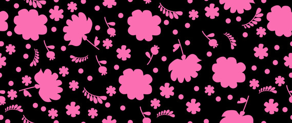 Vector seamless background. Minimalistic abstract floral pattern. Modern print. Ideal for textile design, screensavers, covers, cards, invitations and posters.