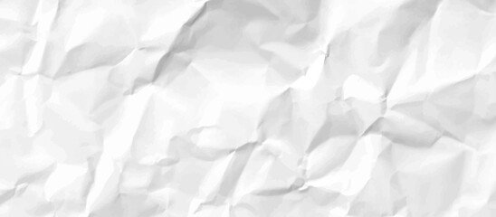 White crumpled paper texture background. Top view.