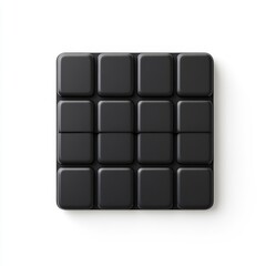 Minimalist Black Square Puzzle on White Background