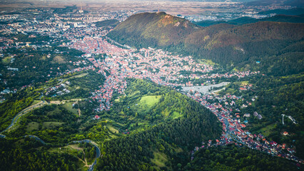 aerial view of the mountains, Brasov, Romania