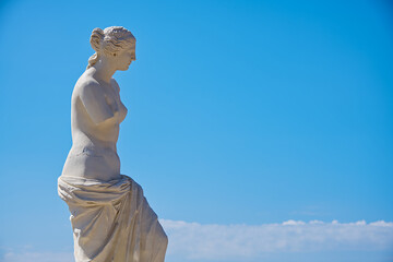 Venus of Milos against the cloudy sky
