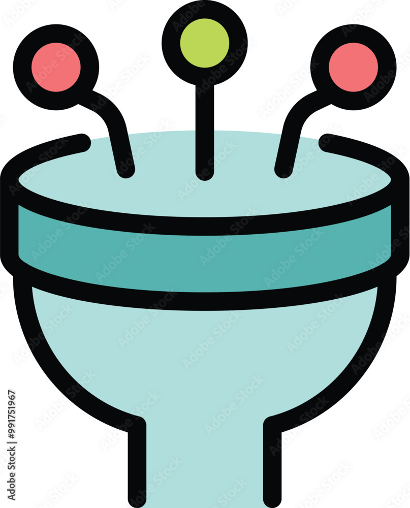 Poster data funnel is filtering information, simplifying data analysis and improving efficiency