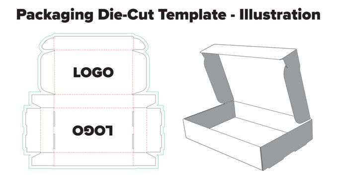 Packaging die-cut template - Illustration box design.