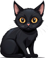 a cartoon black cat clipart