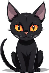 Obraz premium a cartoon black cat clipart
