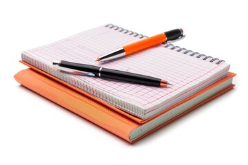 A notebook with a pen placed on top, ideal for office or study scenes