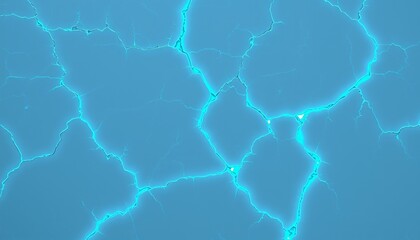Fototapeta premium Clear ice surface with glowing blue fractures for tech backgrounds