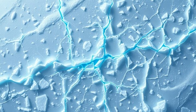 Clear blue ice with glowing cracks for creative device customization