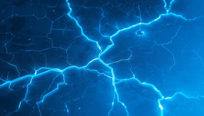 Icy surface with glowing blue fractures for mobile backgrounds