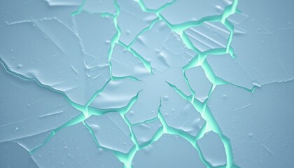 Frozen cracked ice surface with glowing fractures for desktop backgrounds