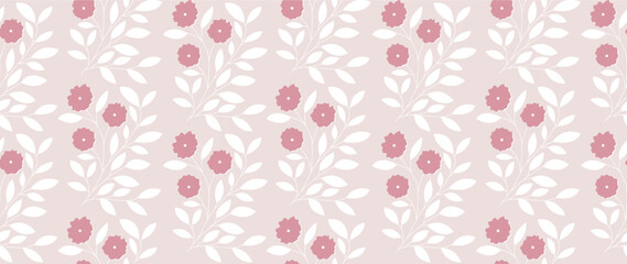 Vector seamless background. Minimalistic abstract floral pattern. Modern print. Ideal for textile design, screensavers, covers, cards, invitations and posters.