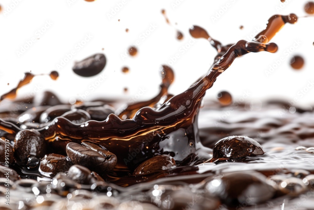 Poster a splash of liquid on a rocky terrain, suitable for use in science or environmental contexts