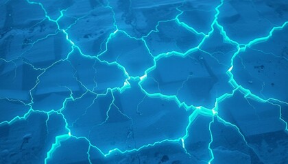 Broken ice with glowing fractures for device wallpaper