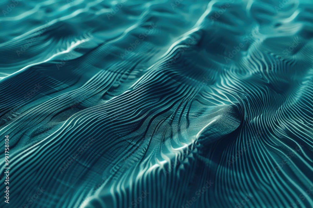Aufkleber A close-up view of the calm and clear blue water surface, suitable for use in various contexts such as travel, nature, or design