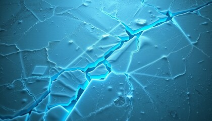 Cracked icy surface with glowing green lines for mobile customization