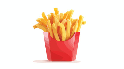 French Fries 3D Icon Isolated on White Background