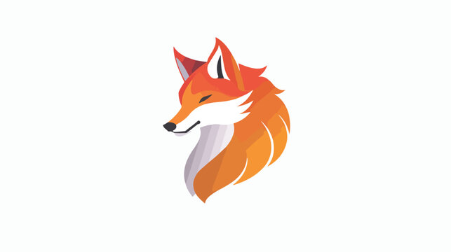 Fox Head Logo Branding Isolated on white background Vector Illustration Gradient