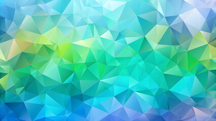 Obraz premium Abstract polygonal background with low poly design in varying shades of mint and green, modern and sharp