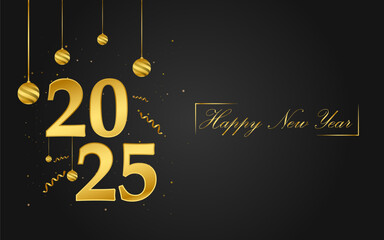 Happy new year 2025 modern banner design.