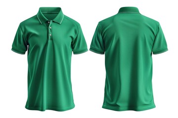 A man wearing a green polo shirt with a white collar, suitable for casual and business settings