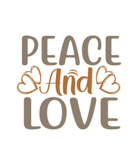 Peace and love sticker design