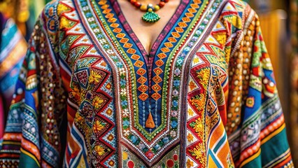 Beautifully arranged ka charand with vibrant colors and intricate patterns on a natural fabric backdrop