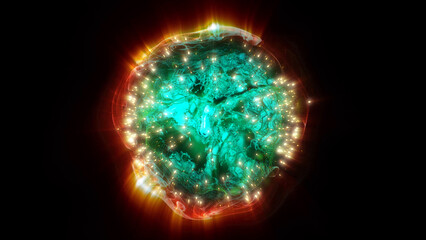energy sector.Futuristic magical plasma circle  glows in space.

