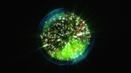 energy sector.Futuristic magical plasma circle  glows in space.
